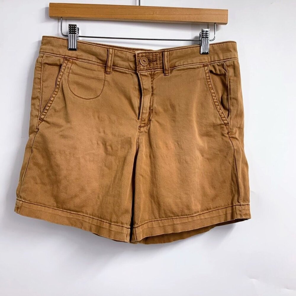 Anthropologie Women's Relaxed Cotton Slash Pocket Classic Chino Shorts Size 25